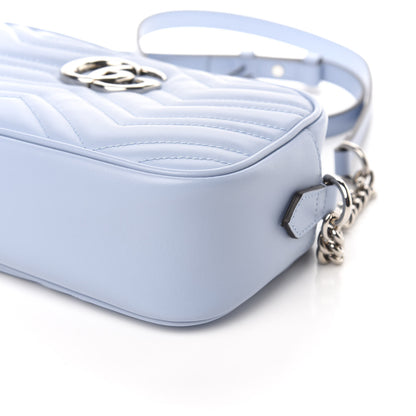 Gucci Calfskin Matelasse Small GG Marmont Chain Shoulder Bag Porcelain Light Blue 9 of 10