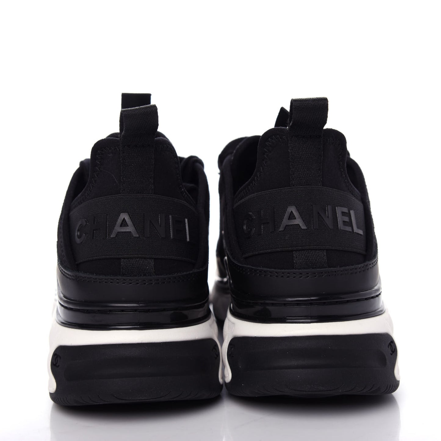 Velvet Calfskin Mixed Fibers CC Sneakers 37 Black
