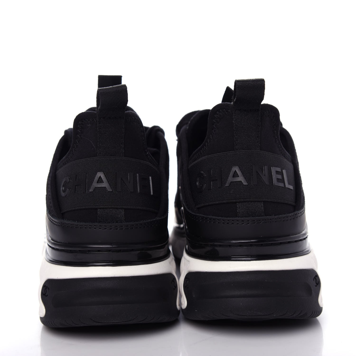 Chanel Velvet Calfskin Mixed Fibers CC Sneakers 37 Black 7 of 11