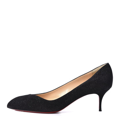 Christian Louboutin Veau Velours Glitter Corneille 45 Pumps 42 Black 1 of 8