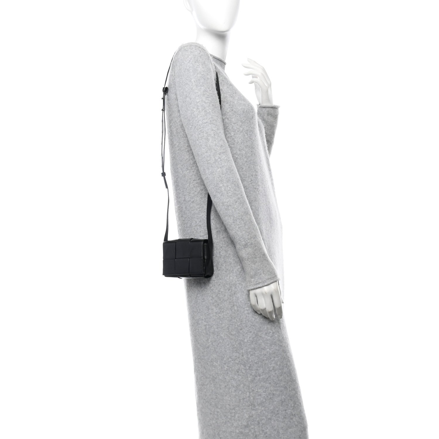 Bottega Veneta Lambskin Maxi Intreccio Candy Cassette Crossbody Bag Black 2 of 11