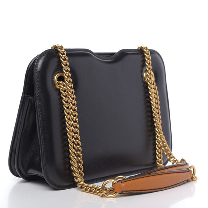 Fendi Vitello Glacier Karligraphy Pocket Shoulder Bag Black Gingerbread 4 of 11