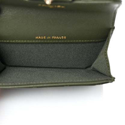Chanel Lambskin Quilted Flap Card Holder Wallet Khaki 5 of 8