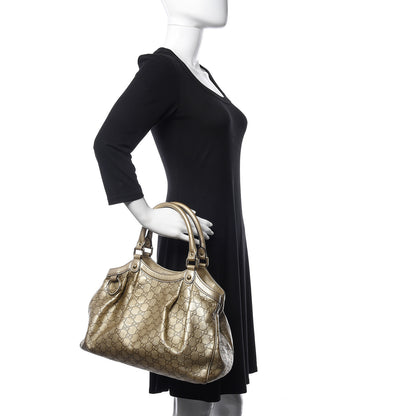 Gucci Guccissima Medium Sukey Tote Champagne 2 of 20