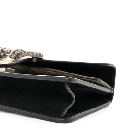Gucci GG Supreme Monogram Suede Crystal Small Dionysus Shoulder Bag Beige Ebony Black 10 of 11