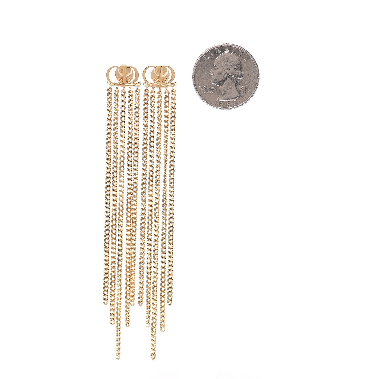 Christian Dior Danseuse Etolie Chain Drop Earrings Gold 2 of 4