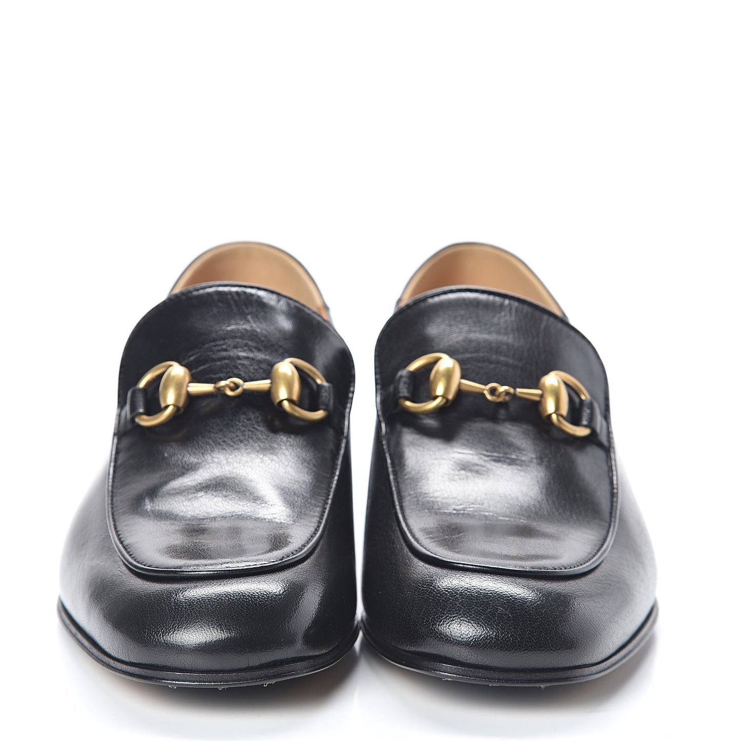 Goatskin Womens Horsebit Mid-Heel Loafers 36 Black