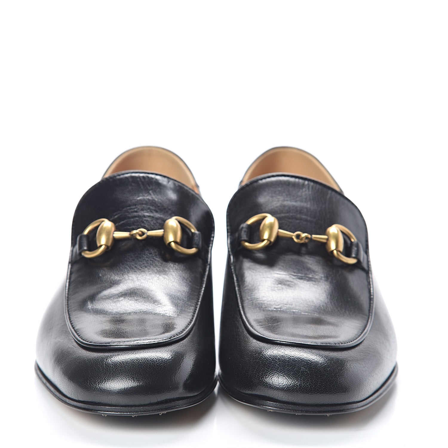 Gucci Goatskin Womens Horsebit Mid-Heel Loafers 36 Black 2 of 8