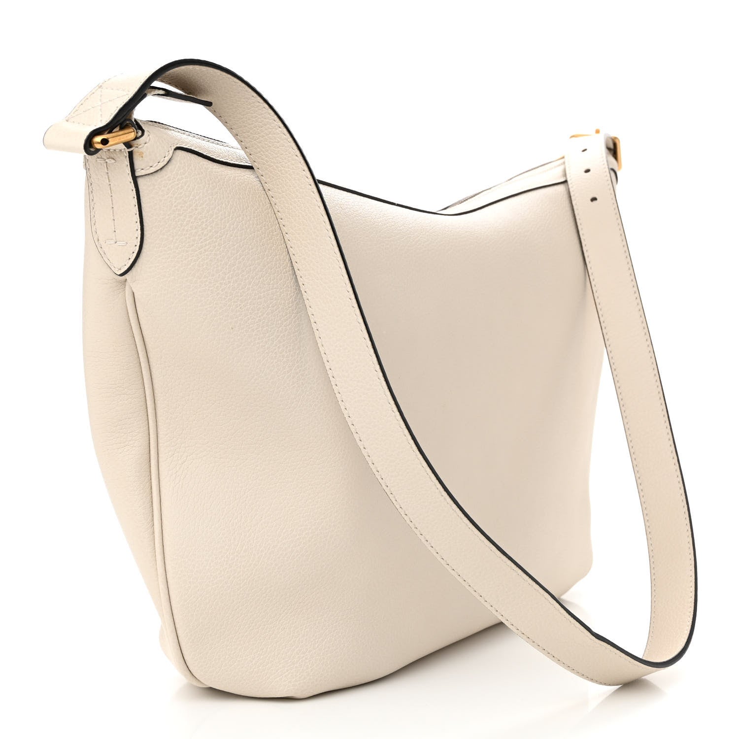 Gucci Grained Calfskin Logo Half Moon Hobo White 3 of 13