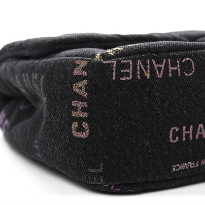 Chanel Denim Quilted Denim Mood Large Flap Black Multicolor 9 of 11