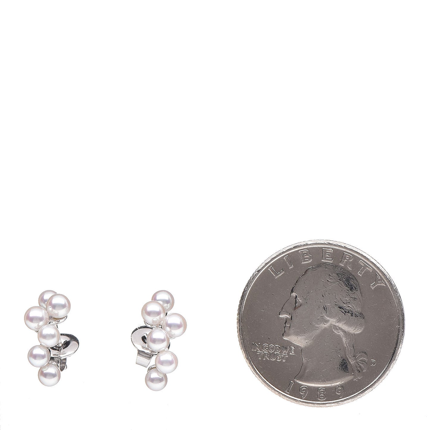 18K White Gold Akoya Pearl 4.2-3.2mm Bubbles Earrings