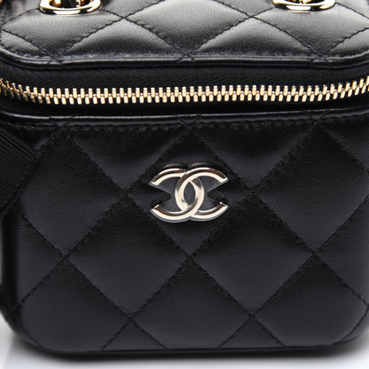 Chanel Lambskin Quilted My Chanel Lady Vanity Case With Chain Black 11 of 14