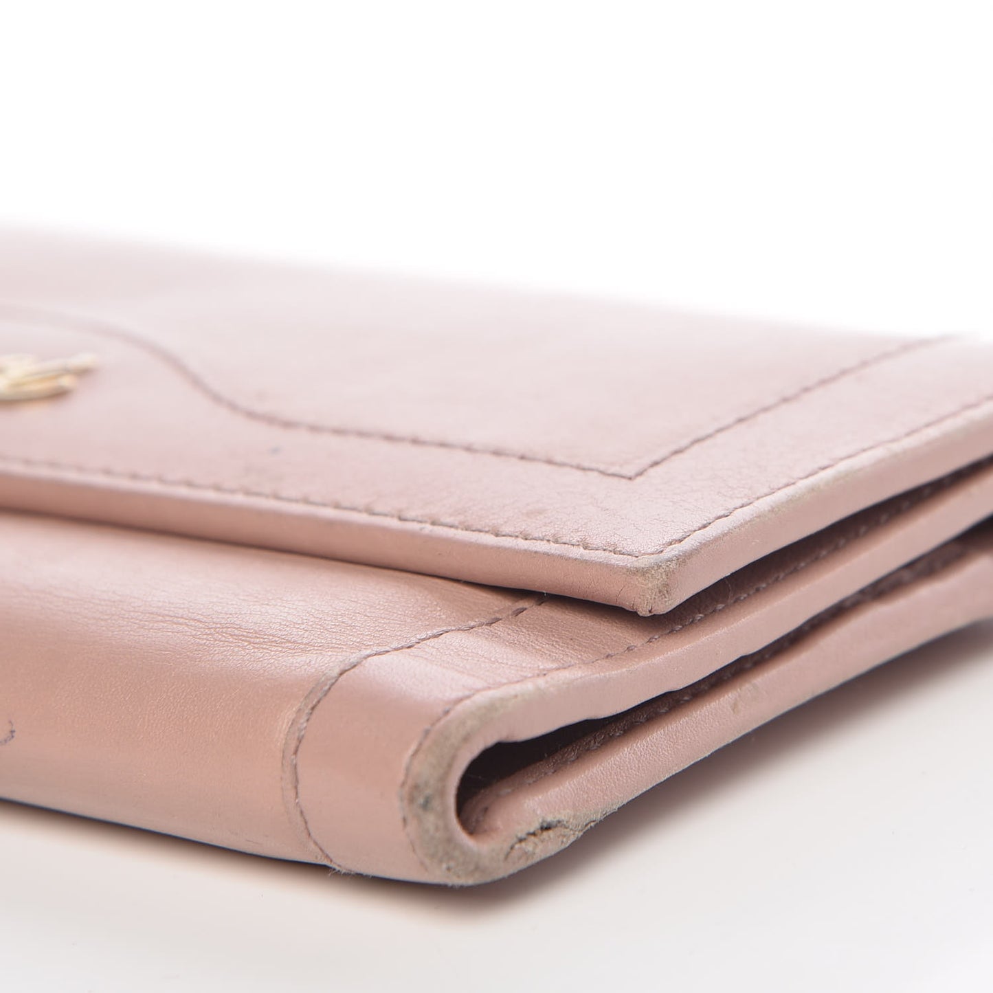 Calfskin Continental Flap Wallet Pink