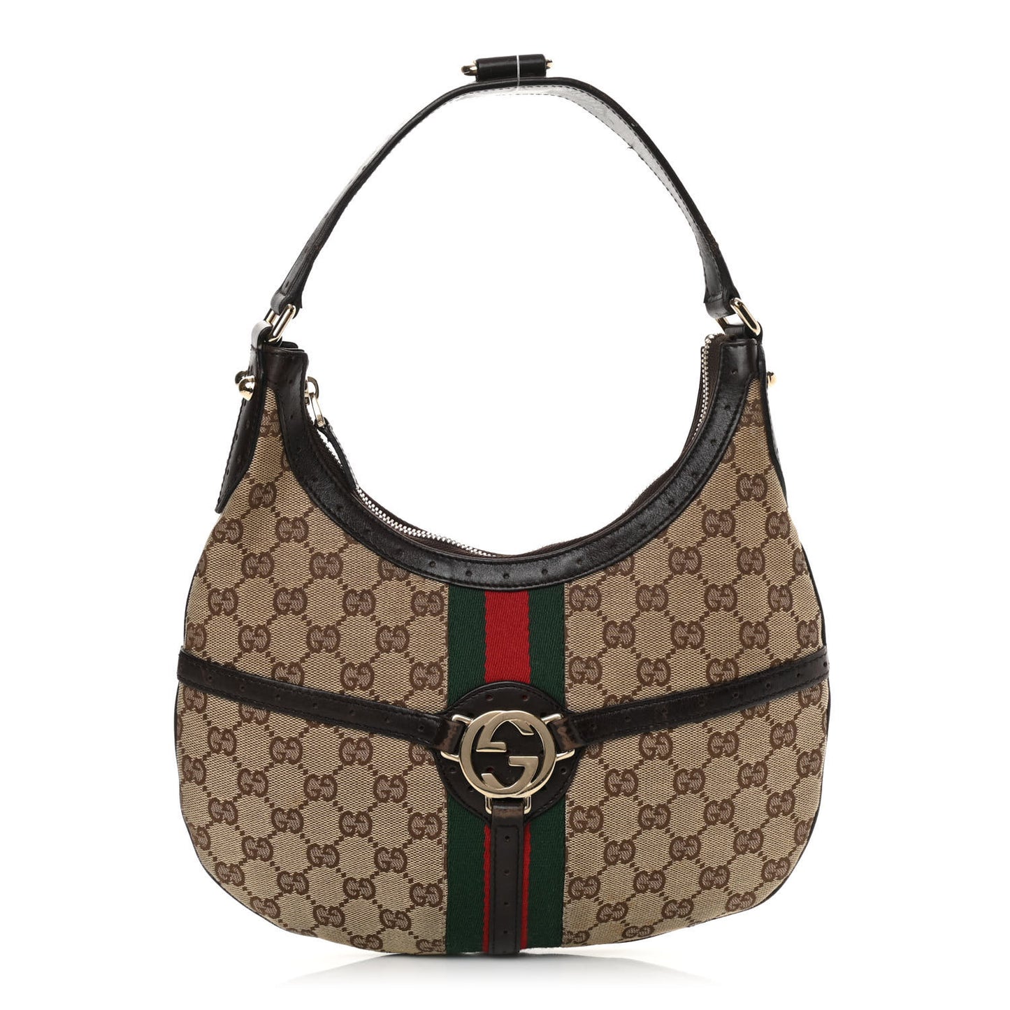 Monogram Web GG Reins Hobo Brown