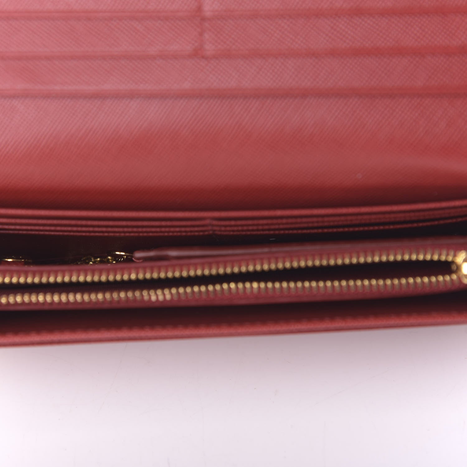 Prada Saffiano Metal Continental Flap Wallet Fuoco 7 of 11