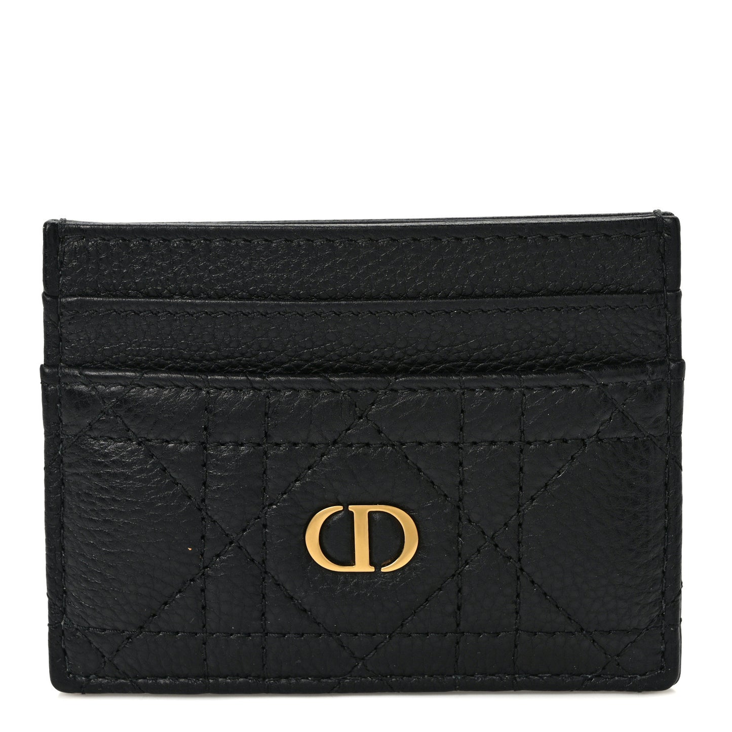 Supple Calfskin Cannage Caro Five-Slot Card Holder Black