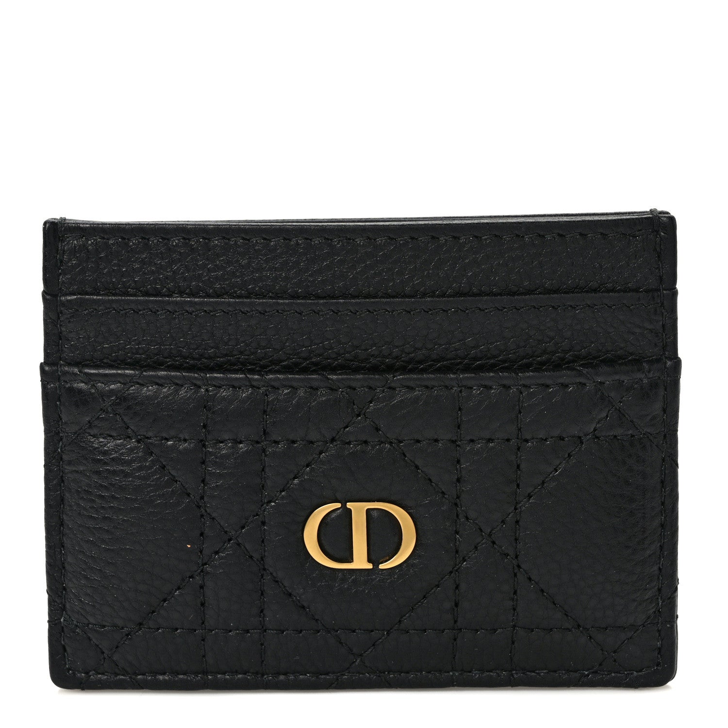 Christian Dior Supple Calfskin Cannage Caro Five-Slot Card Holder Black 1 of 8