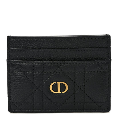 Christian Dior Supple Calfskin Cannage Caro Five-Slot Card Holder Black 1 of 8