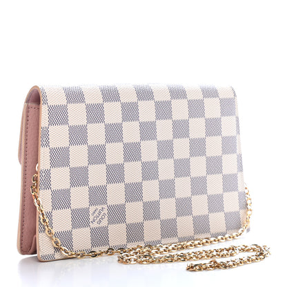 Louis Vuitton Damier Azur Croisette Chain Wallet Rose Ballerine 3 of 8