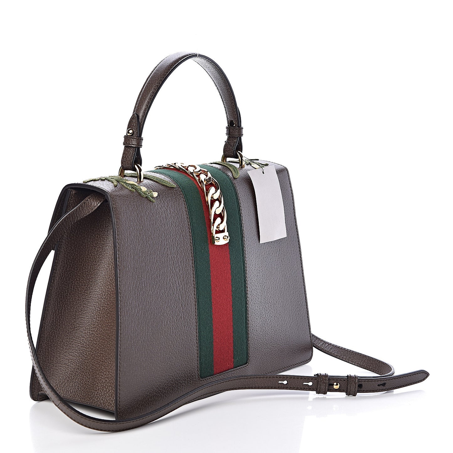 Calfskin Embroidered Medium Sylvie Top Handle Bag New Acero Multicolor