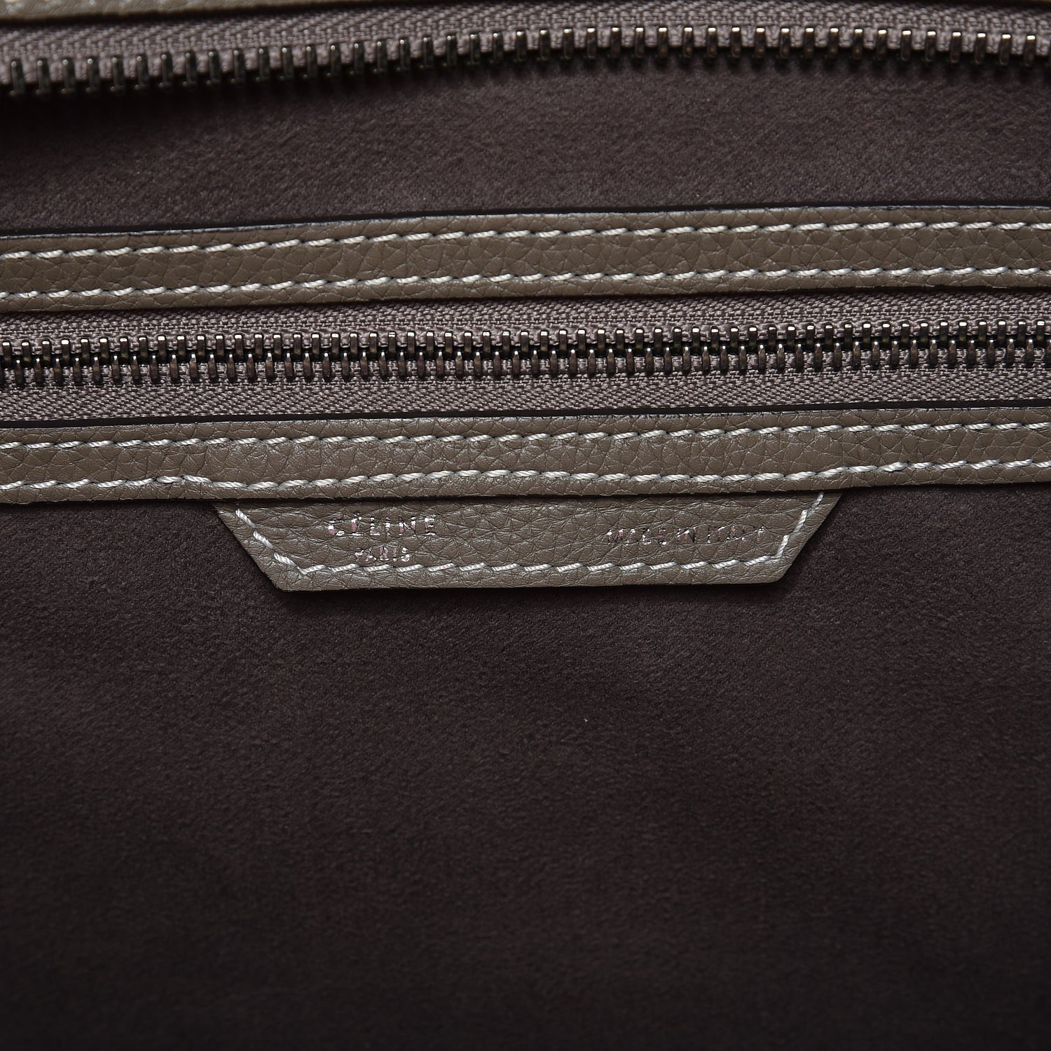 Celine Drummed Calfskin Mini Luggage Souris 6 of 8