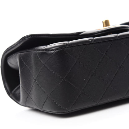 Chanel Lambskin Quilted Mini Top Handle Rectangular Flap Black 6 of 12