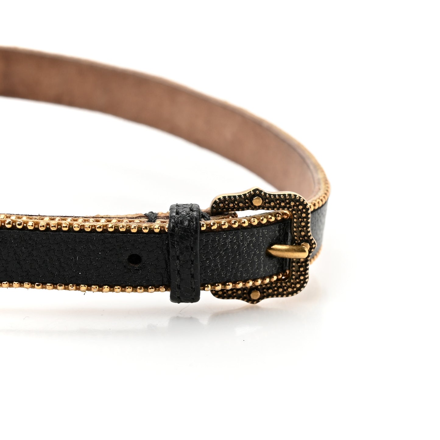 Calfskin Crystal Embellished Double G Choker Necklace Black