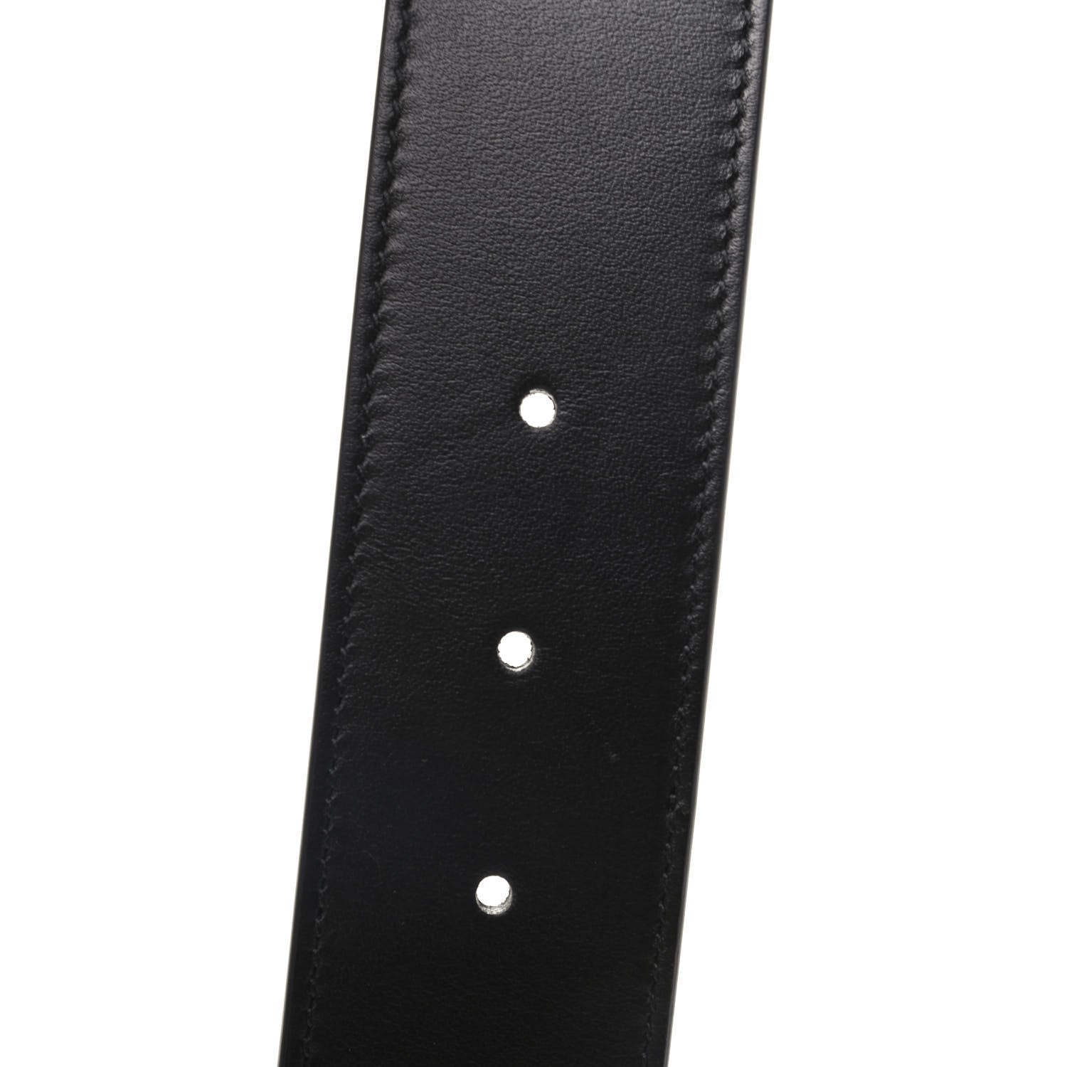 Gucci GG Supreme Monogram Matte Plutone Calfskin Double G 40mm Belt 95 38 Beige Ebony Black 4 of 5