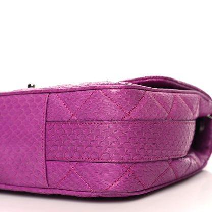 Chanel Elaphe Snakeskin Quilted Jumbo Easy Carry Flap Purple 10 of 10
