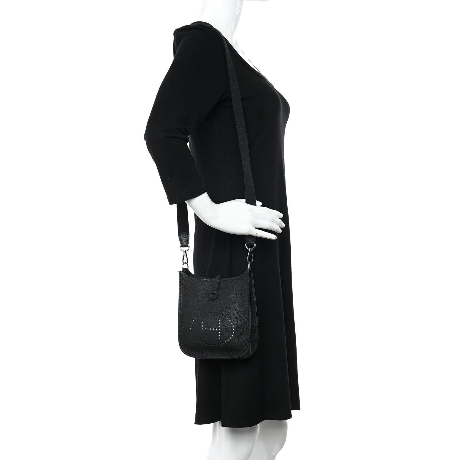 Hermes Taurillon Clemence Evelyne TPM Black 2 of 10