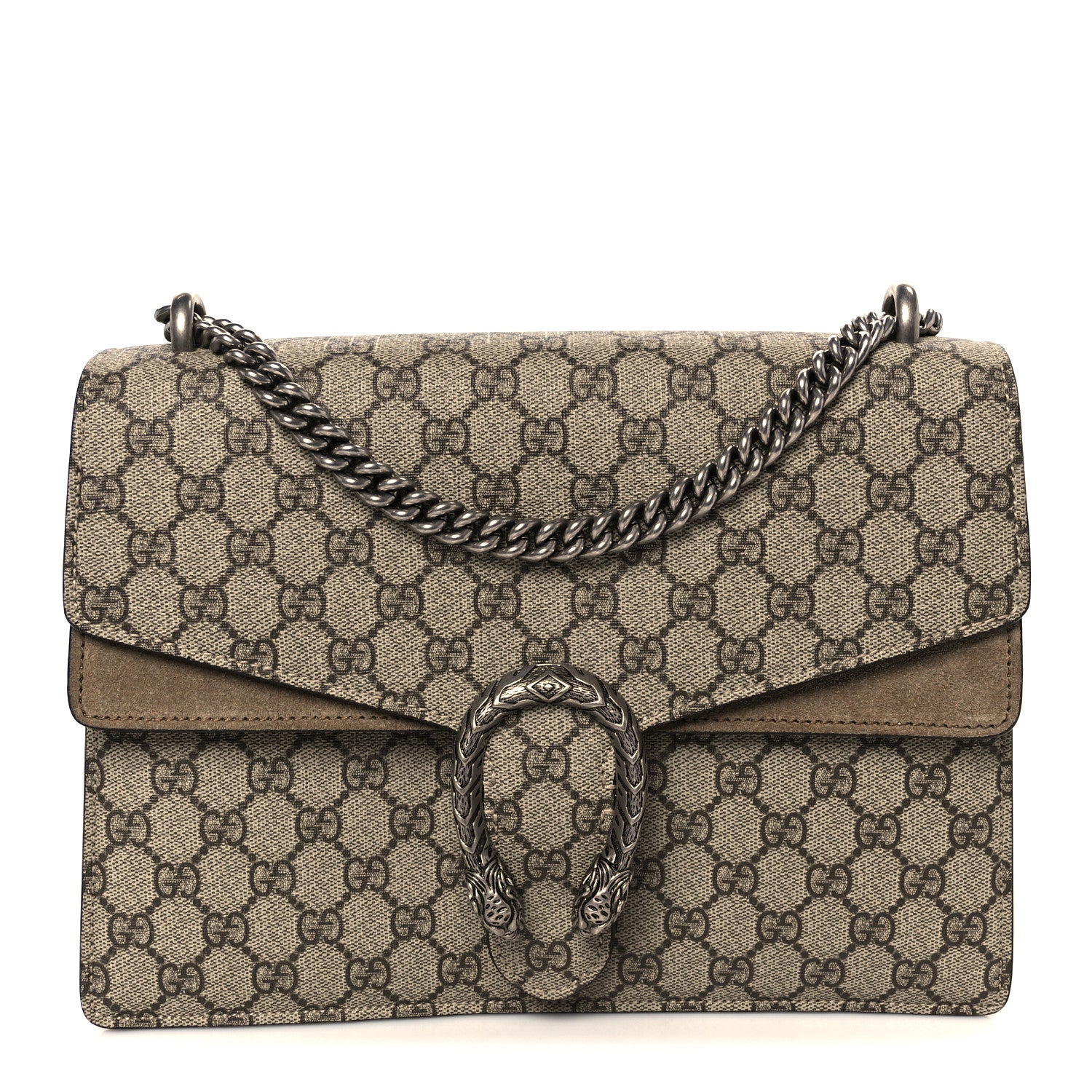 Gucci GG Supreme Monogram Medium Dionysus Shoulder Bag Taupe 1 of 10