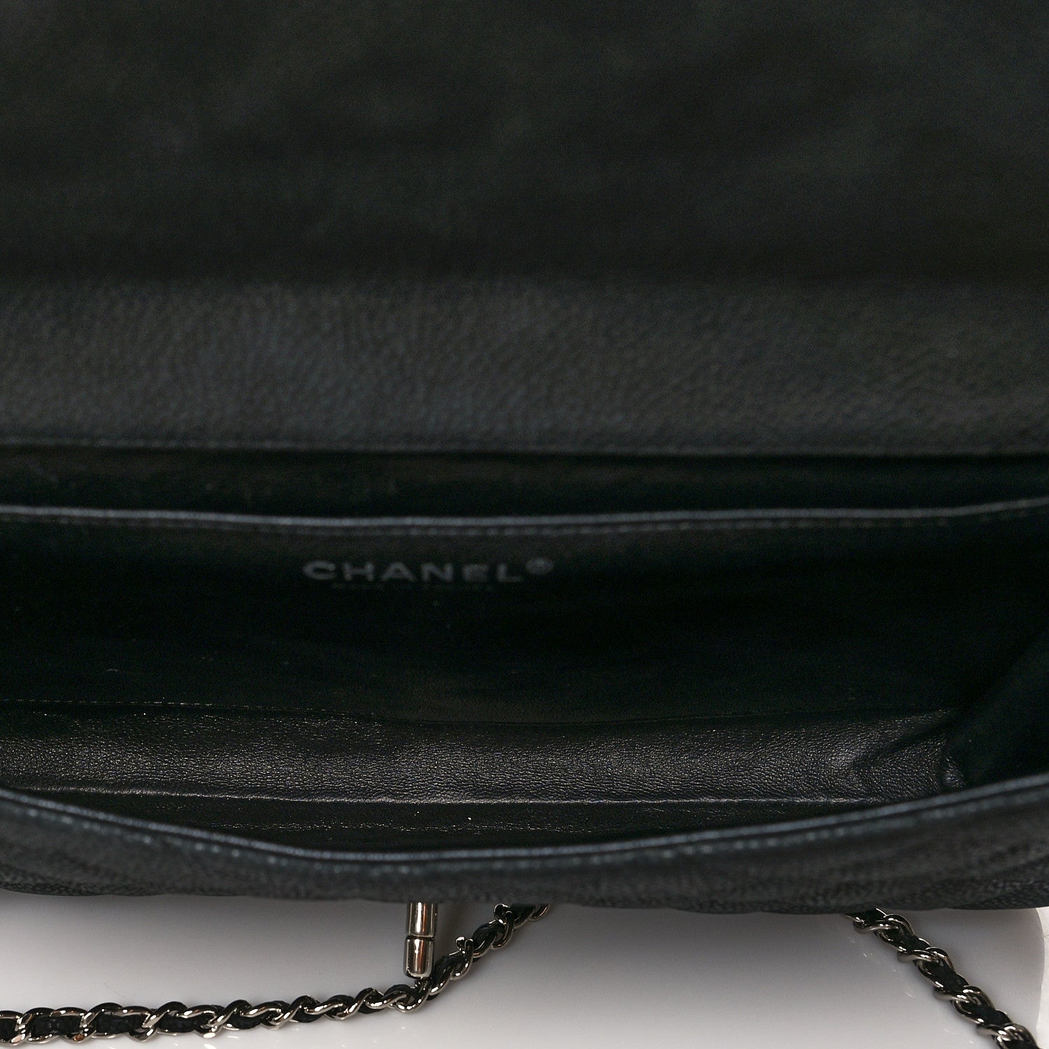 Chanel Iridescent Caviar Quilted Clutch With Chain Flap Black 5 of 10