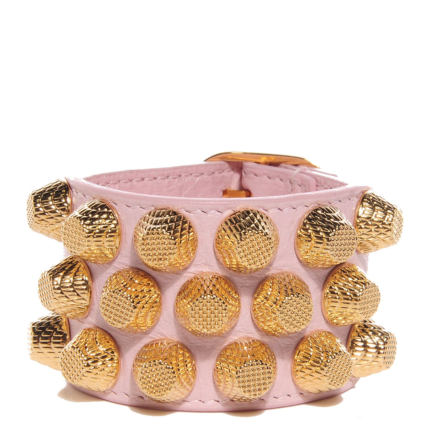 Agneau Arena Three Row Giant Gold Bracelet Rose Poudre