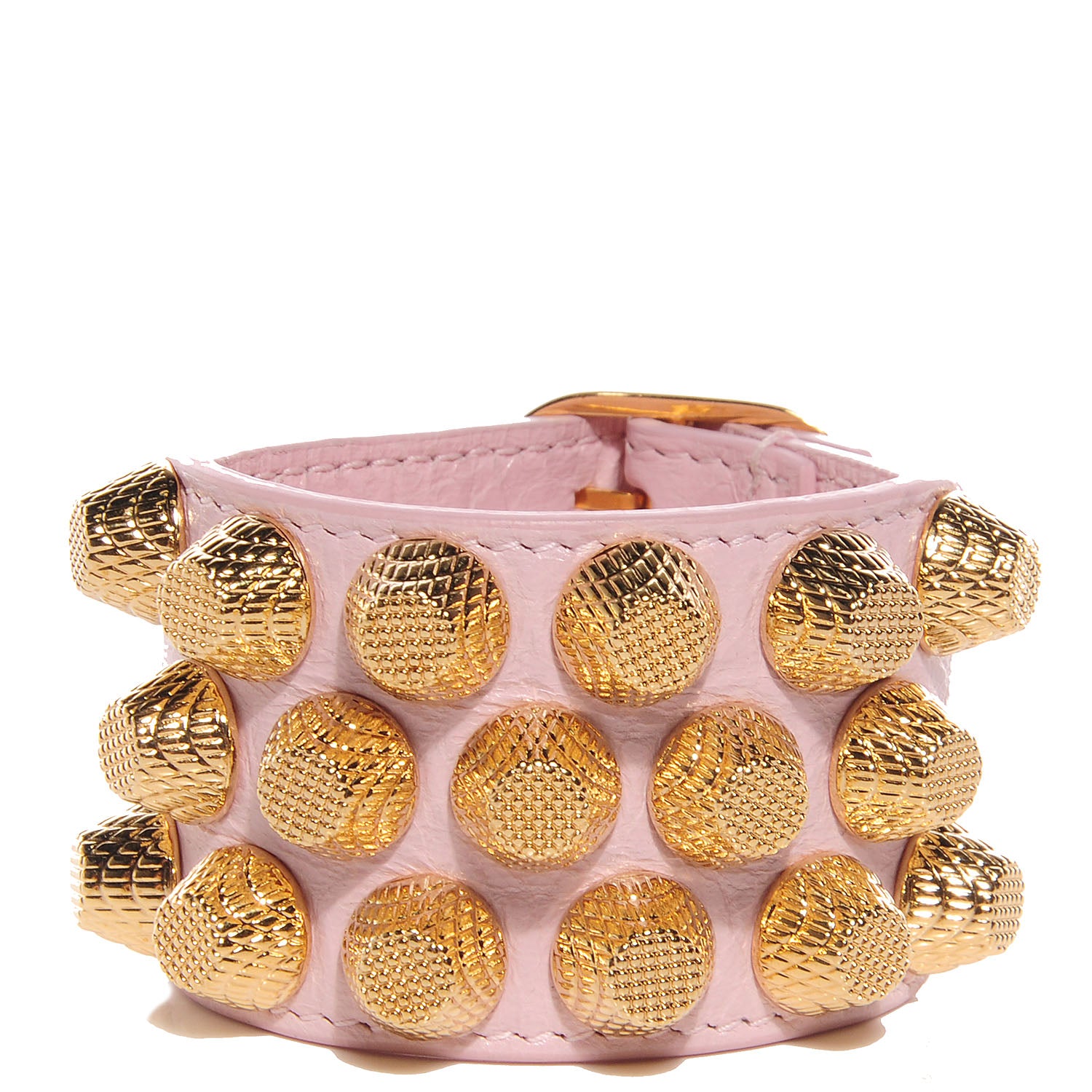 Balenciaga Agneau Arena Three Row Giant Gold Bracelet Rose Poudre 1 of 6