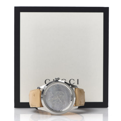 Gucci Stainless Steel Ostrich Mother of Pearl 38mm G-Timeless Cat Automatic Watch 6 of 6