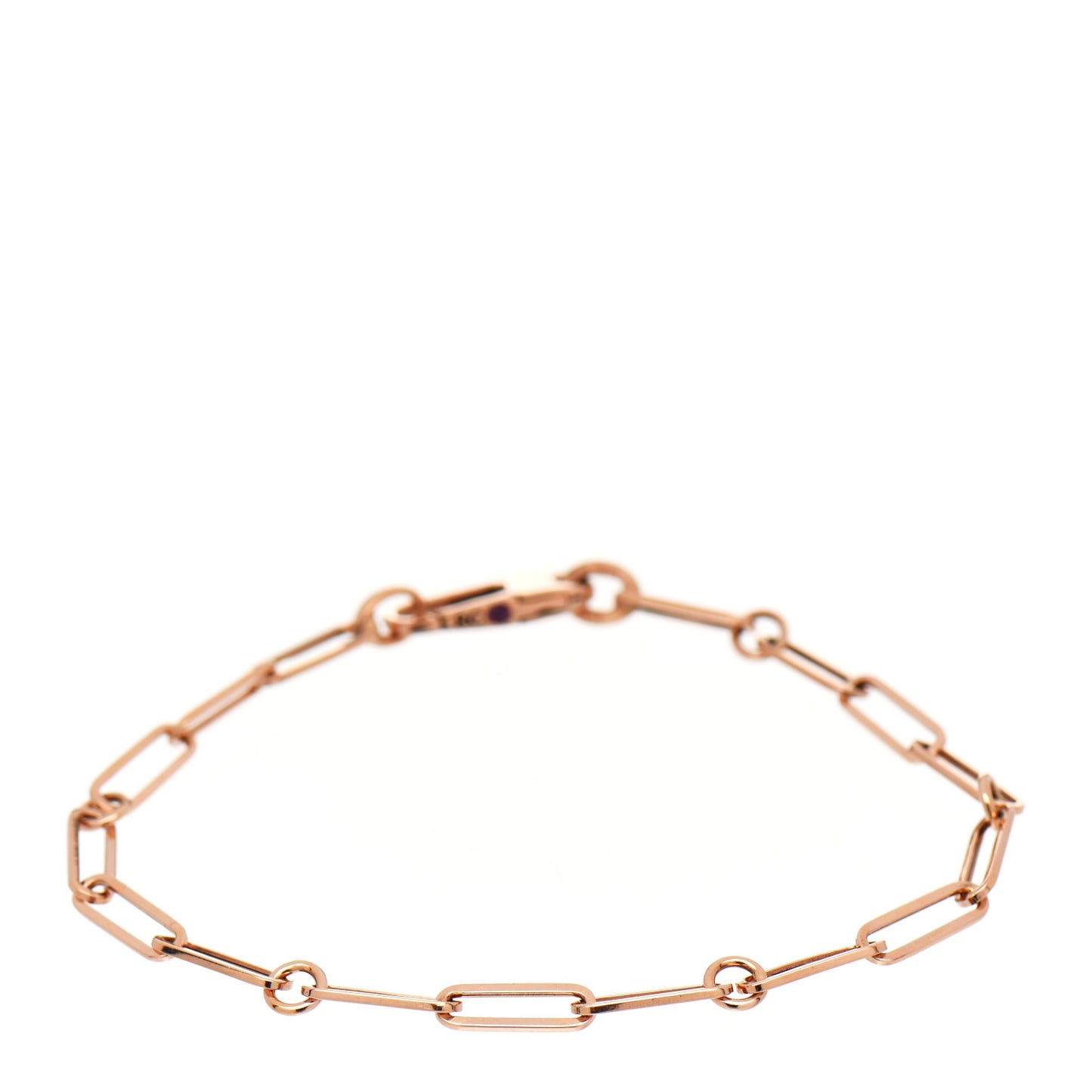 18K Rose Gold Paper Clip Link Bracelet