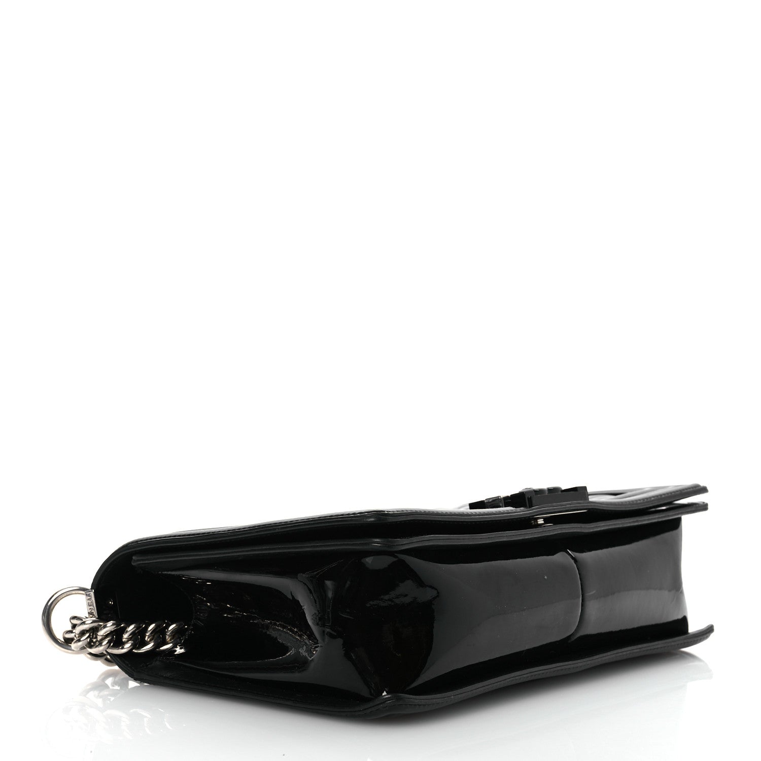 Chanel Patent Calfskin Quilted New Medium Plexiglass Boy Flap Black 4 of 15