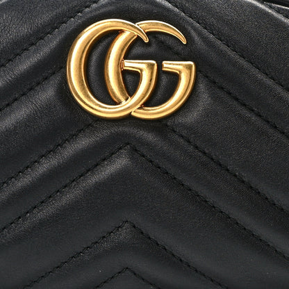 Gucci Calfskin Matelasse GG Marmont Belt Bag 85 34 Black 8 of 12