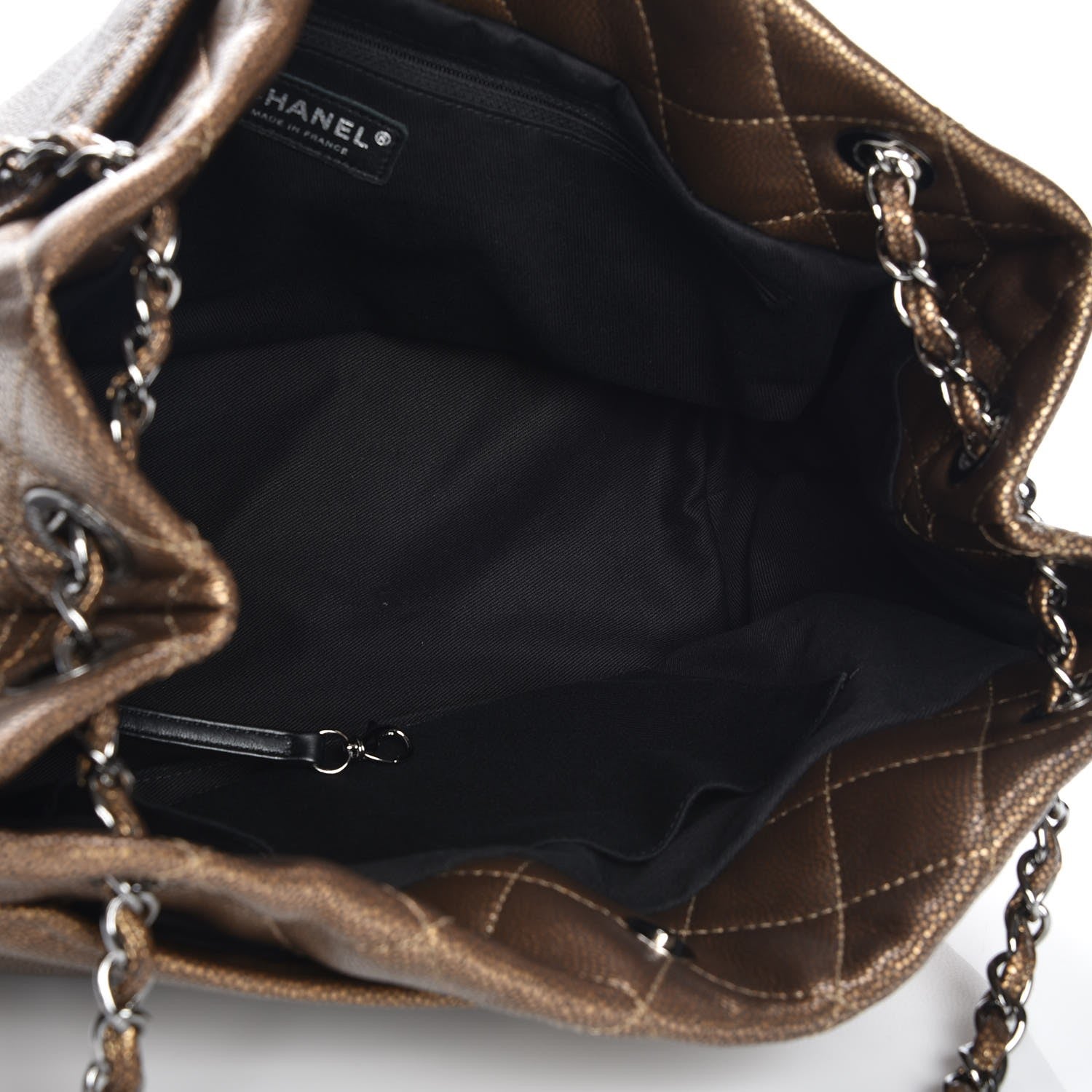 Chanel Metallic Caviar Quilted Large Timeless CC Soft Tote Bronze 6 of 9
