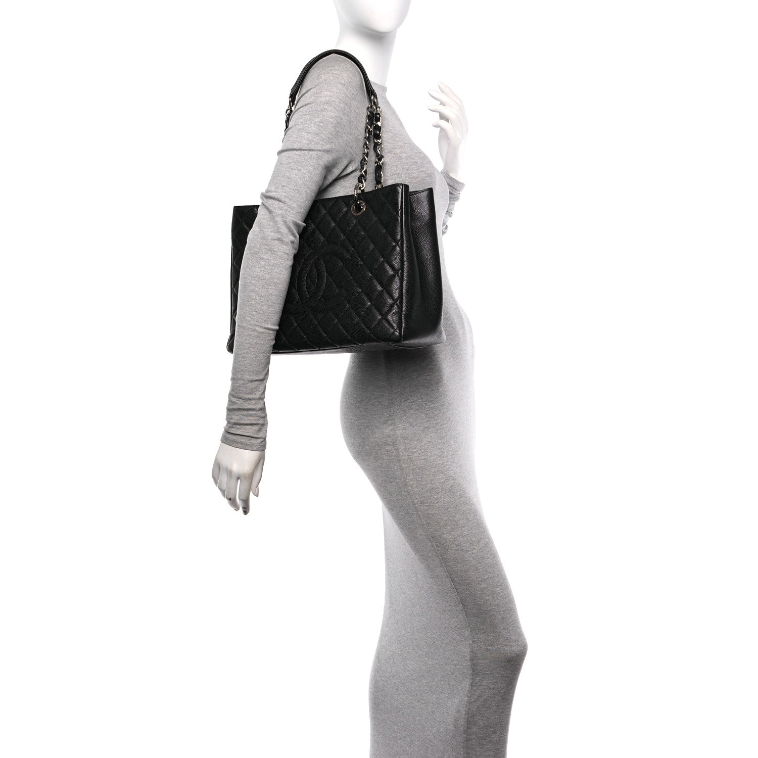Chanel Caviar Quilted Grand Shopping Tote GST Black 2 of 10