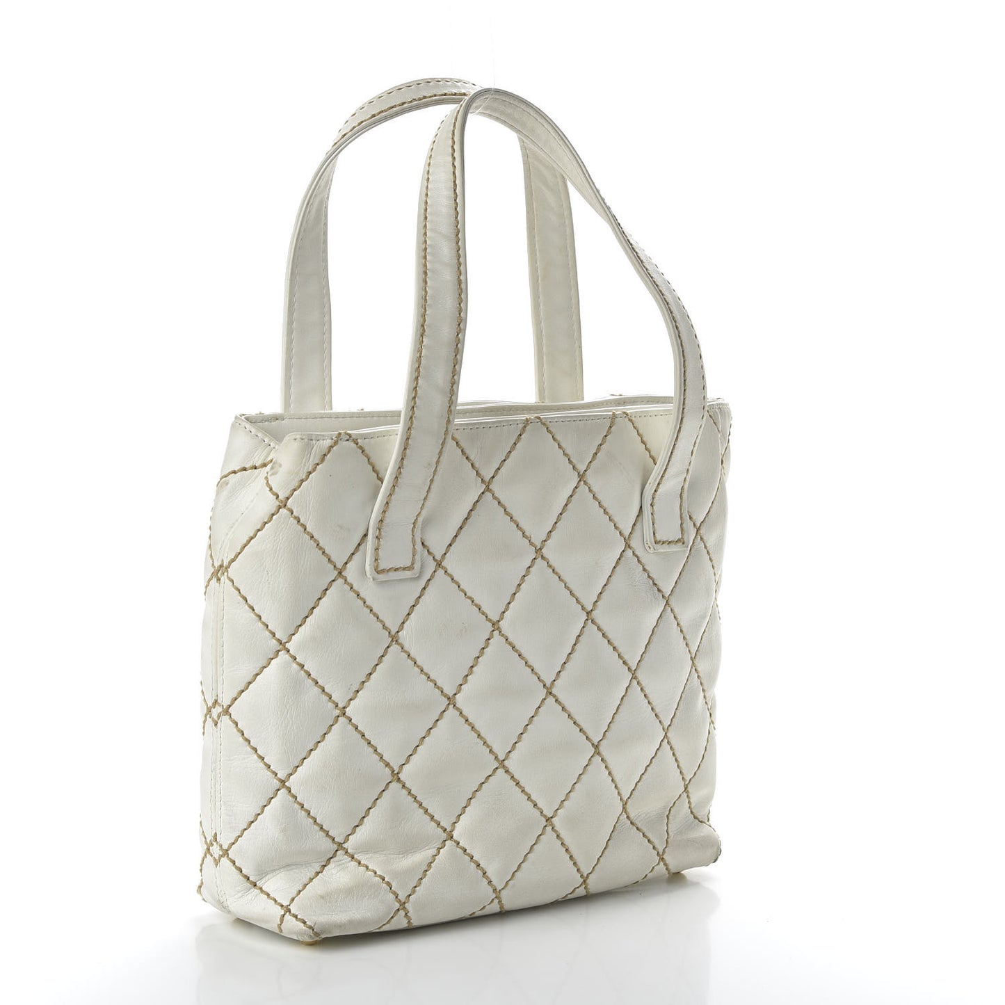 Calfskin Wild Stitch Tote White