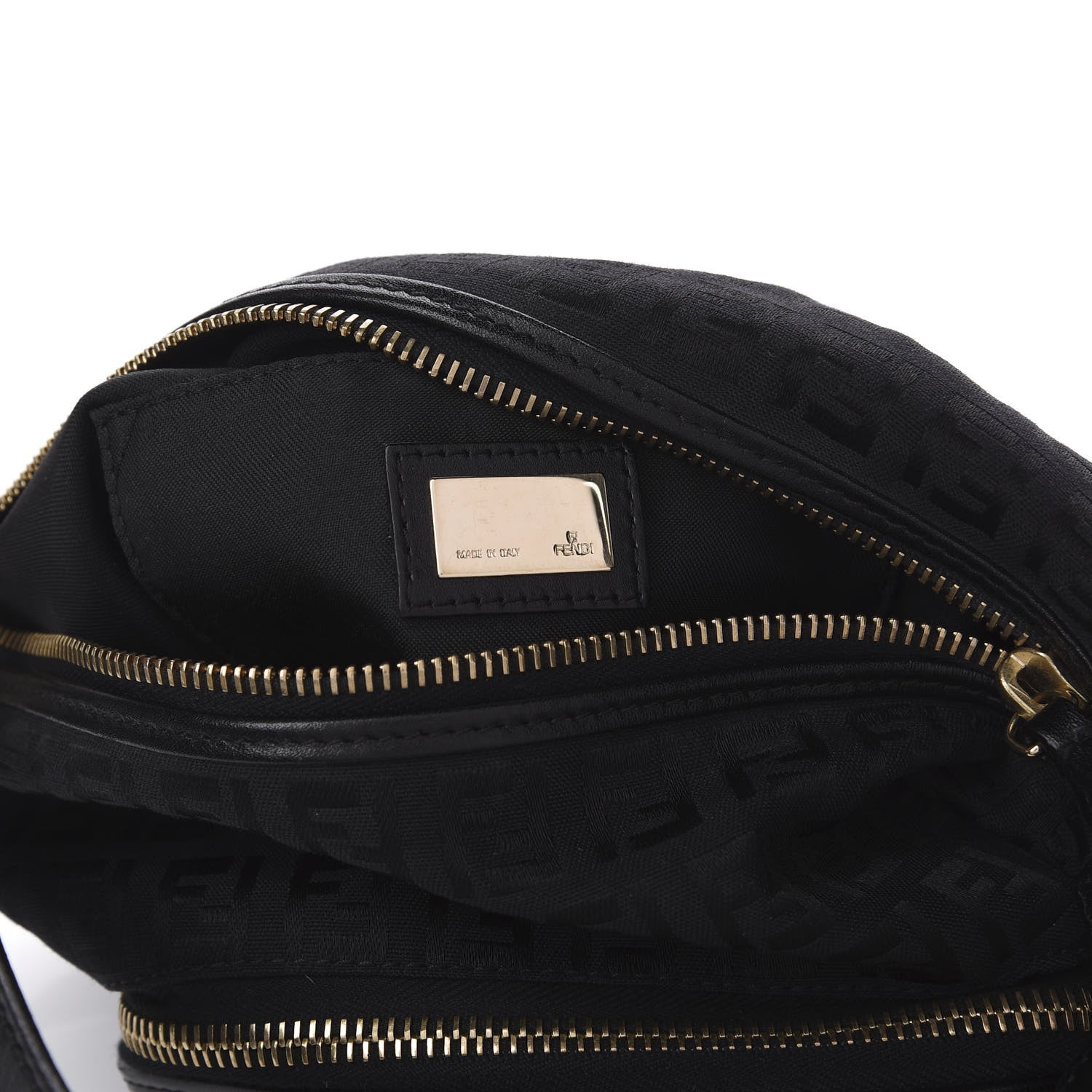 Fendi Zucchino Cuoio Small Chef Pocket Shoulder Bag Black 7 of 11