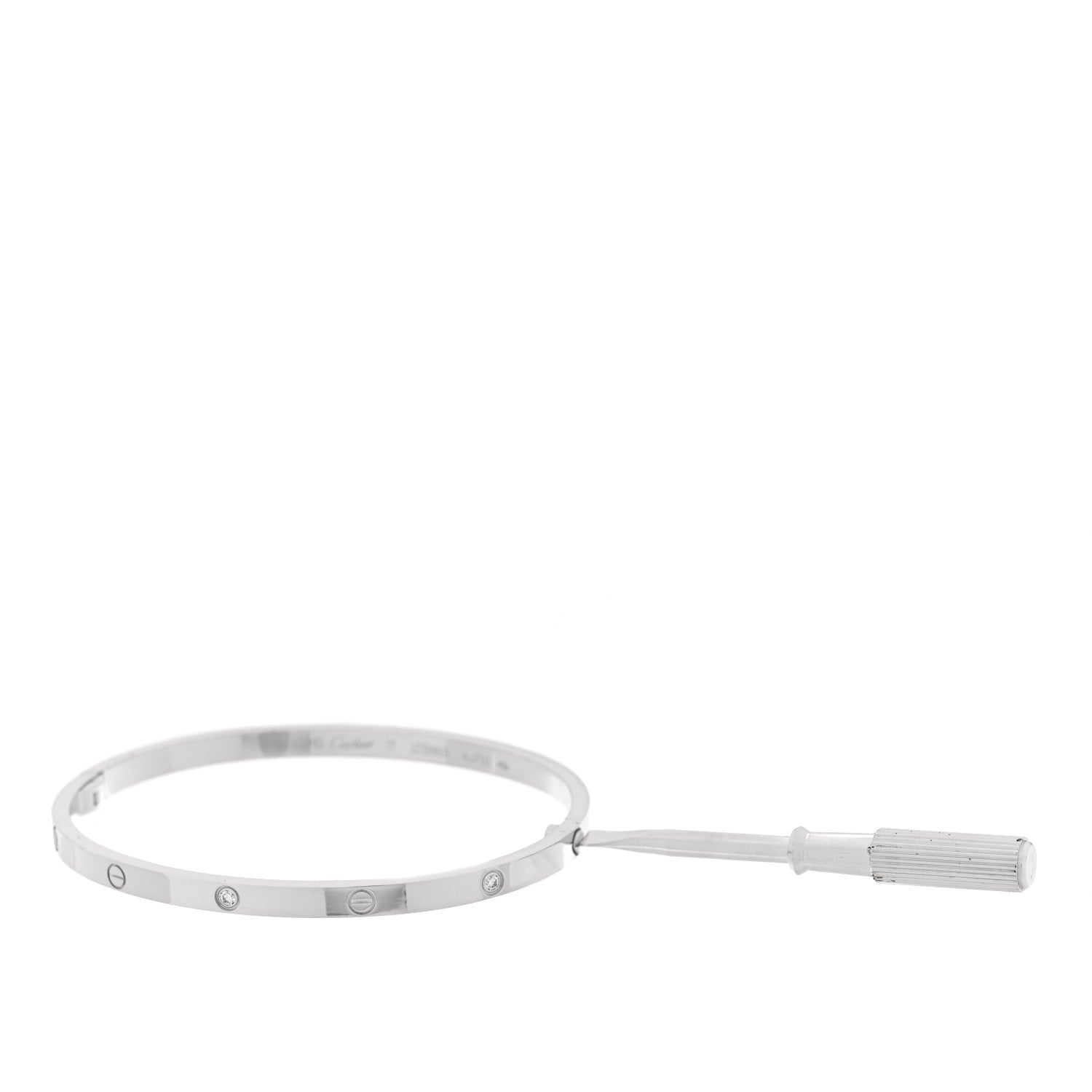 Cartier 18K White Gold 6 Diamond Small LOVE Bracelet 17 6 of 7
