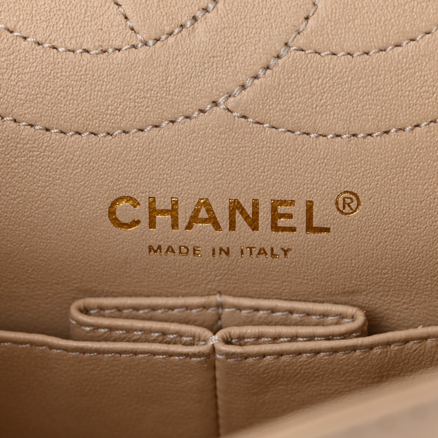 Patent Distressed Calfskin Quilted 2.55 Reissue 225 Flap Beige