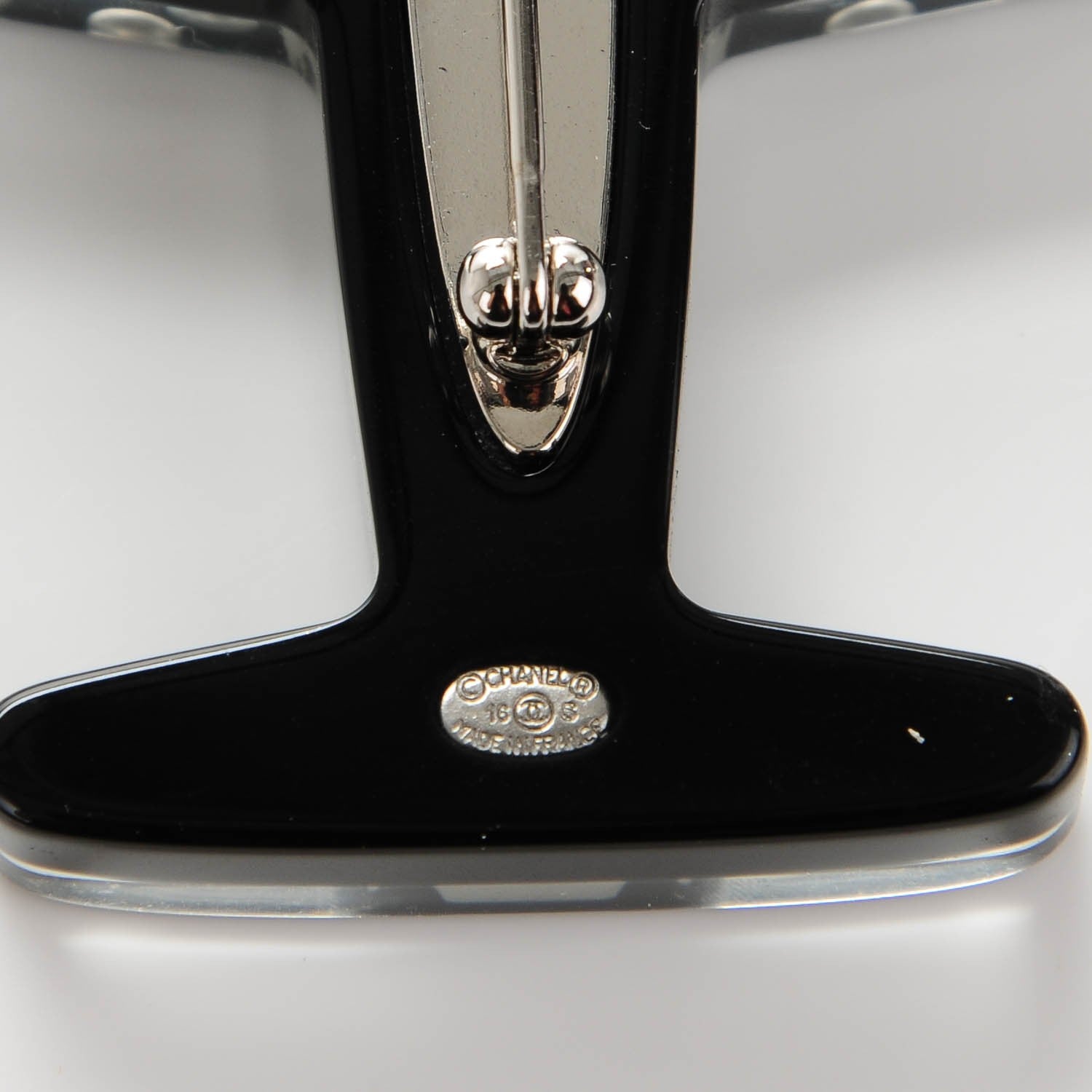 Chanel Resin Pearl CC Airplane Brooch Black 4 of 5