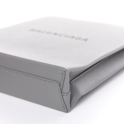 Balenciaga Squared Calfskin Logo Shopping Envelope Clutch Balenciaga Grey 8 of 9