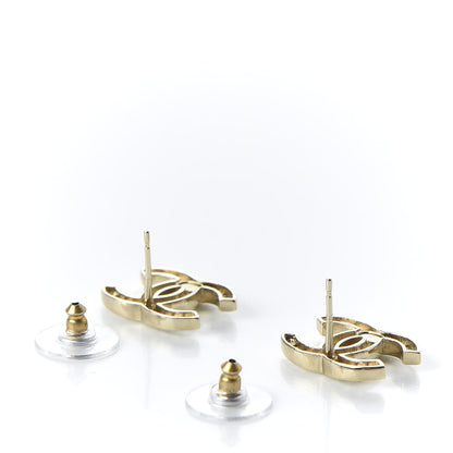 Chanel Crystal CC Large Earrings Gold 3 of 5