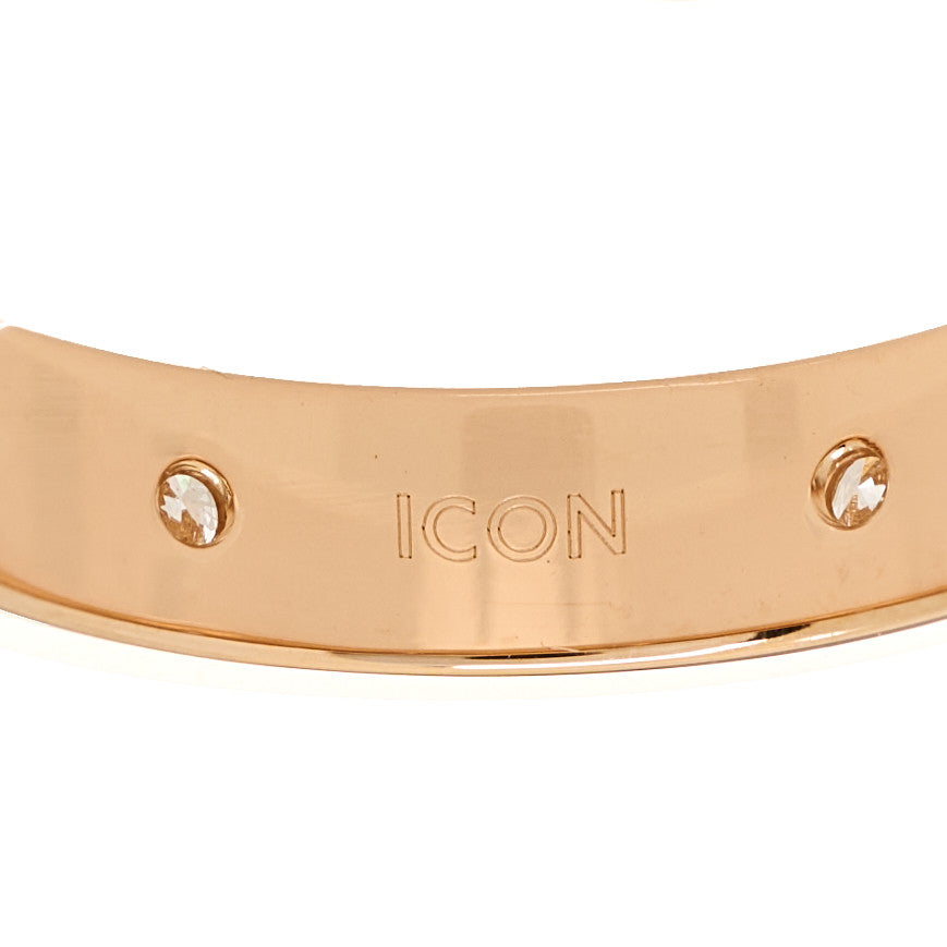 18K Rose Gold Diamond Icon Band Ring 53 6.5