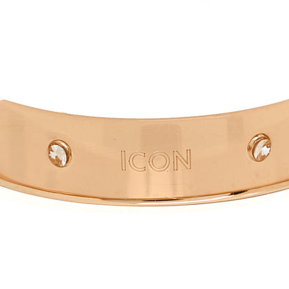 Gucci 18K Rose Gold Diamond Icon Band Ring 53 6.5 6 of 8