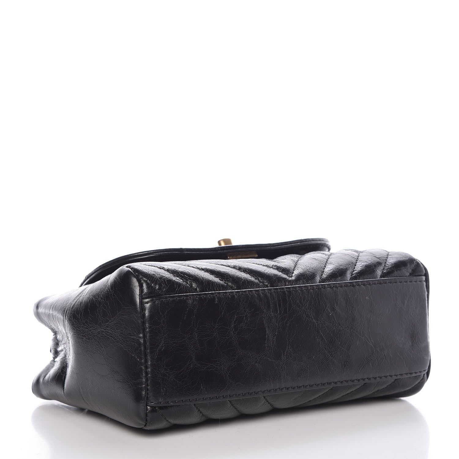 Chanel Glazed Calfskin Chevron Quilted Small Hampton Flap Black 4 of 8